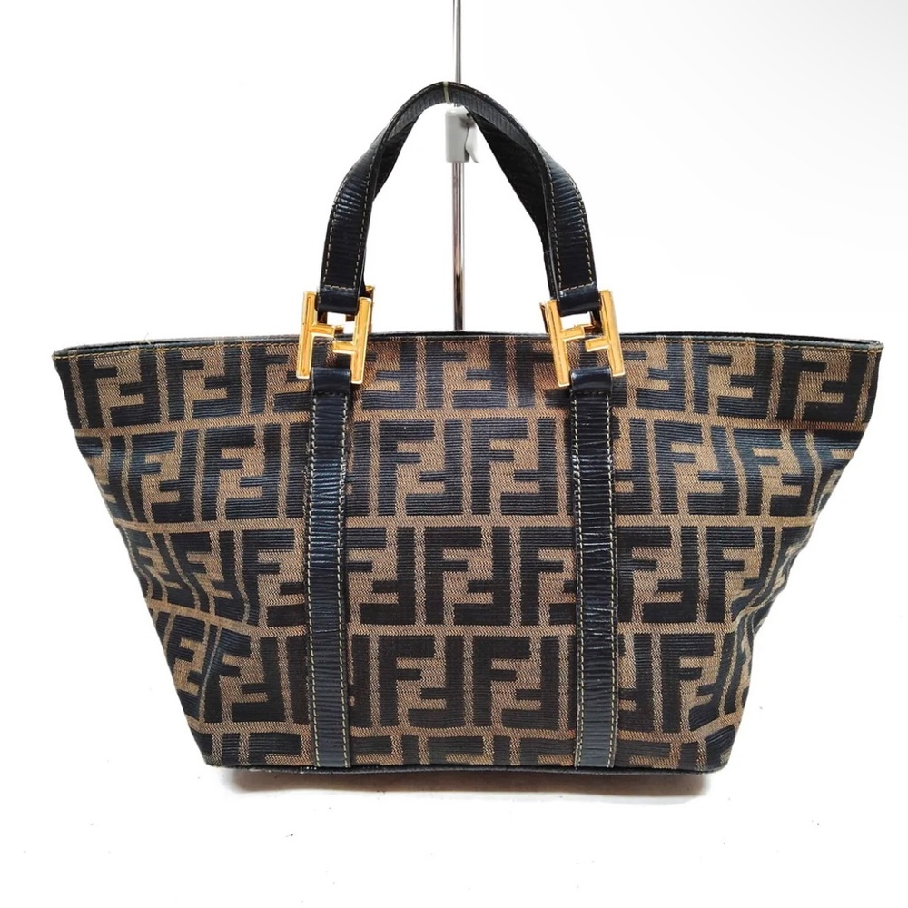 Authenticity Guaranteed FENDI Handbag Zucca Monogram FF Tote Bag